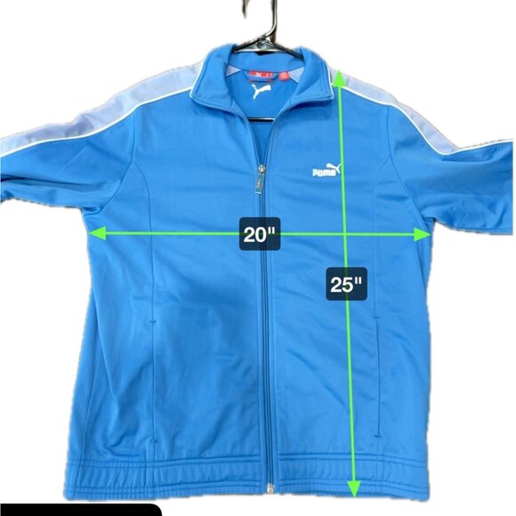 Vintage Puma Womens Track Jacket Size L Full Zip Blue White Stripes - Picture 10 of 10